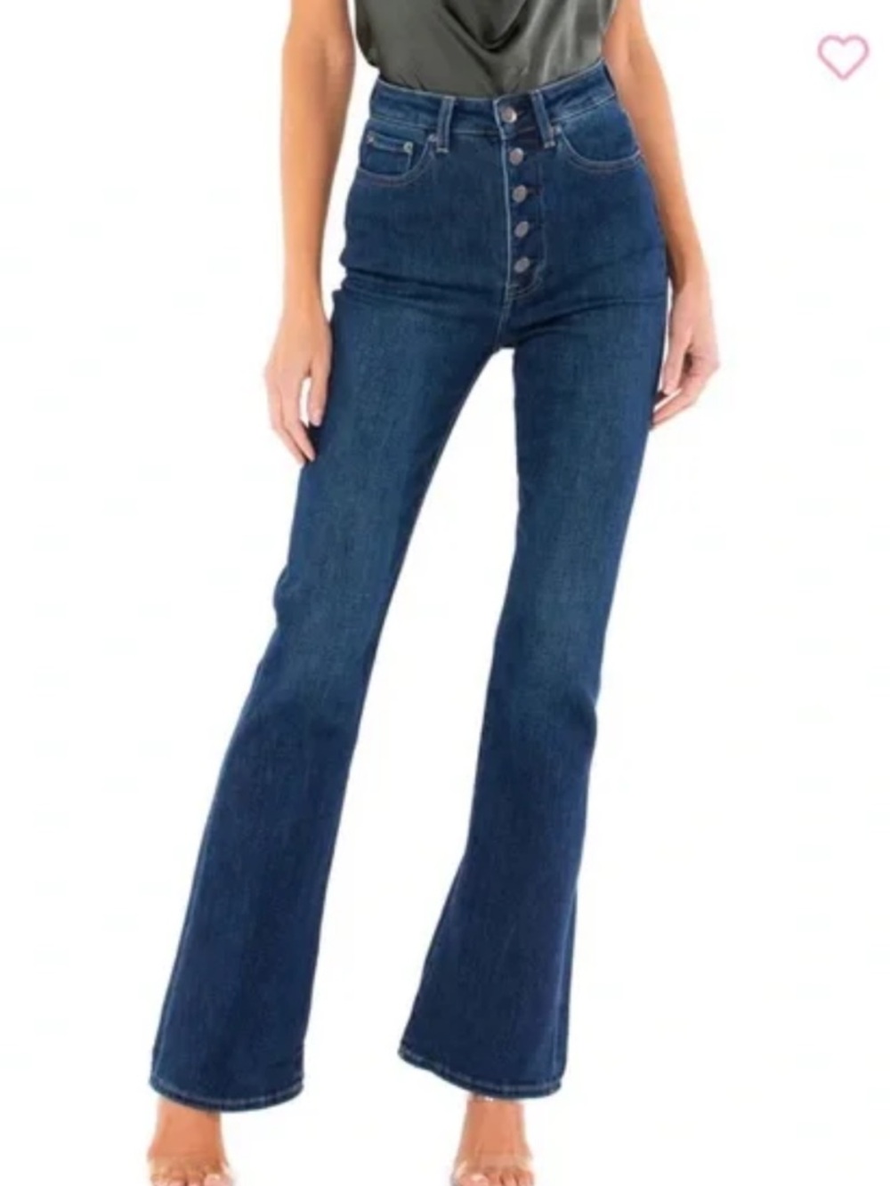 Pistola Flare High-Rise Jeans Button-Fly Dark Wash Size 26 70’s Classic
